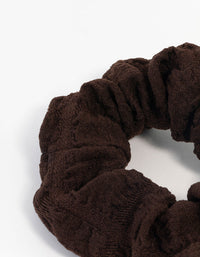 Brown Fabric Seersucker Scrunchie - link has visual effect only