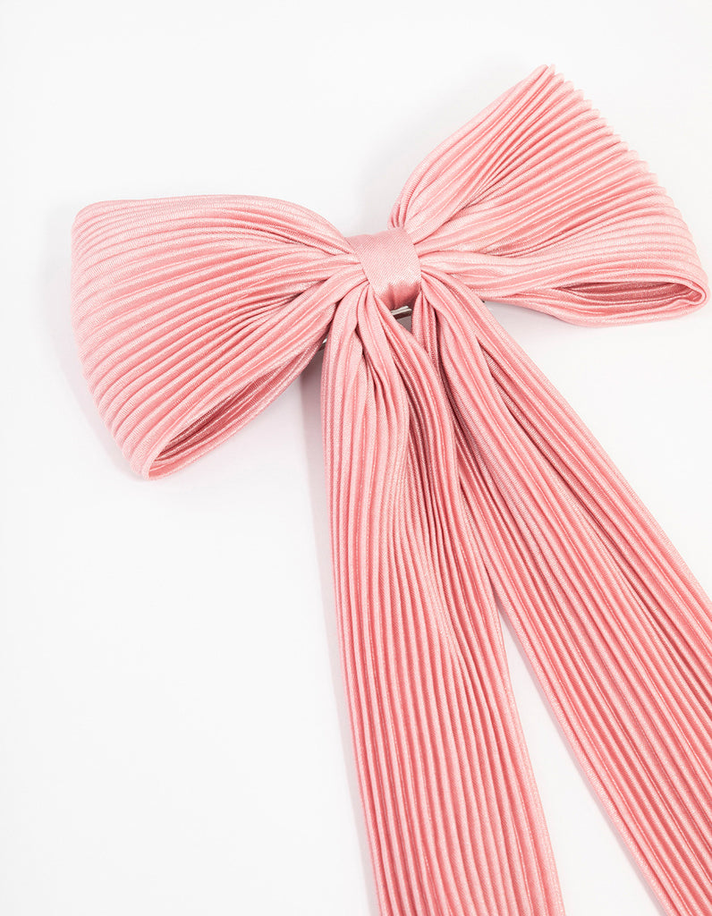 Classic Fabric Plisse Bow Clip