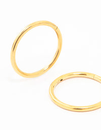 Gold Plated Titanium Sleeper Earrings 12 MM - link has visual effect only