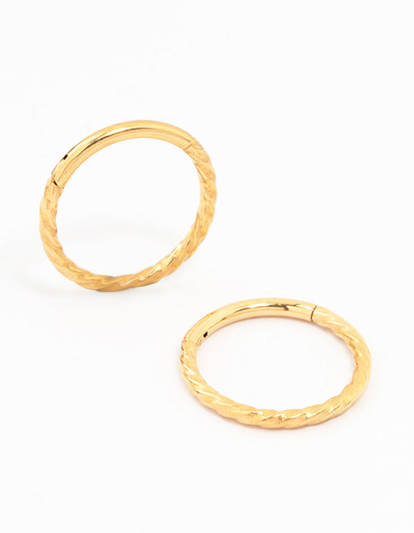 Gold Plated Titanium Sleeper Earrings 10 MM