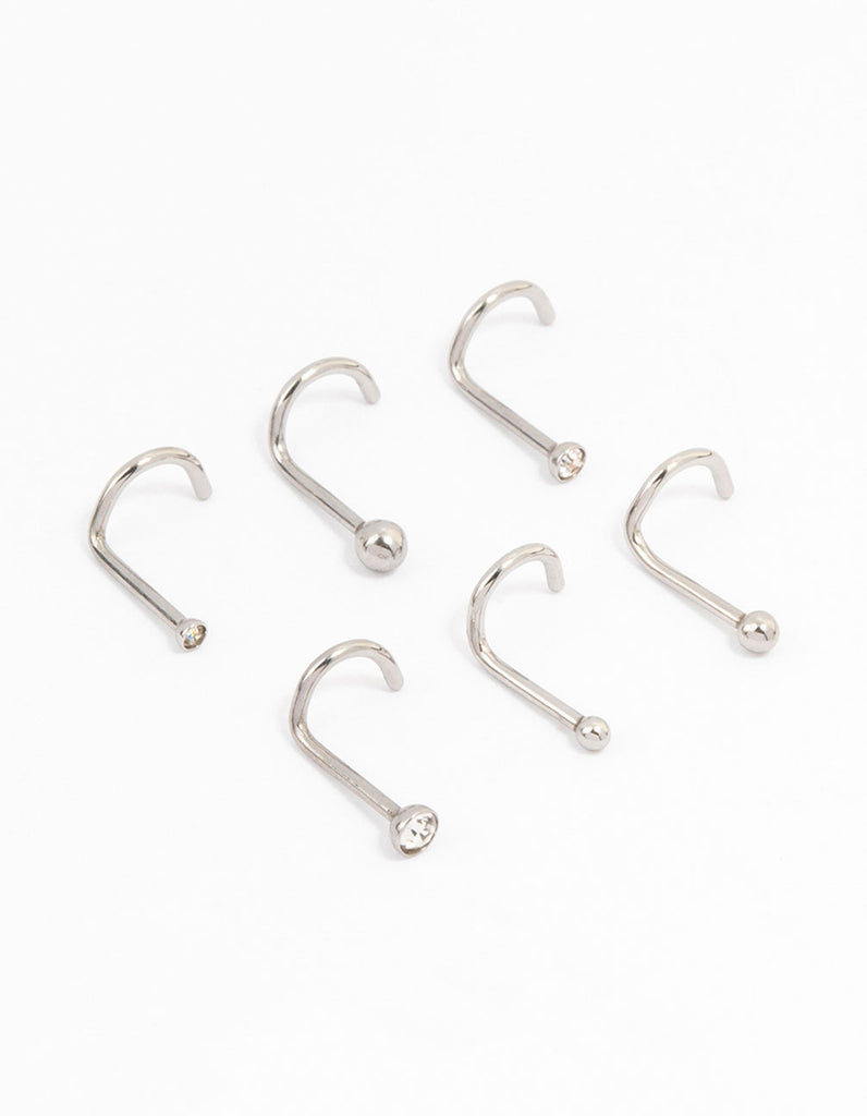 Surgical Steel Corkscrew And Ball Nose 6-Pack