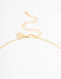 Gold Plated Diamante Round Cross Necklace - link has visual effect only