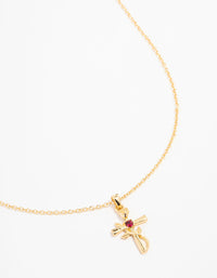 Gold Plated Rose Cross Necklace - link has visual effect only