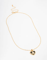 Gold Plated Cherub Heart Necklace - link has visual effect only