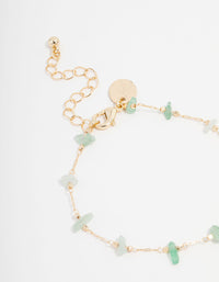 Gold Plated Semi Precious Station Toggle Bracelet - link has visual effect only