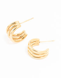 Gold Plated Stainless Steel Cage Hoop Earrings - link has visual effect only