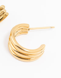 Waterproof Gold Plated Stainless Steel Cage Hoop Earrings - link has visual effect only