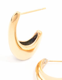 Gold Plated Stainless Steel Oval Hoop Earrings - link has visual effect only