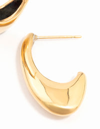 Waterproof Gold Plated Stainless Steel Oval Hoop Earrings - link has visual effect only