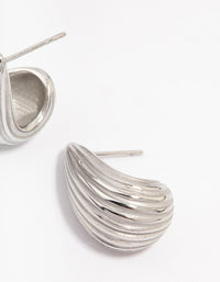 Stainless Steel Ribbed Bubble Drop Earrings - link has visual effect only