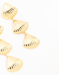 Gold Plated Stainless Steel Shell Drop Earrings - link has visual effect only