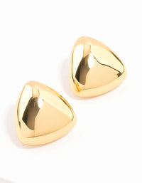 Waterproof Gold Plated Stainless Steel Puff Triangle Stud Earrings - link has visual effect only