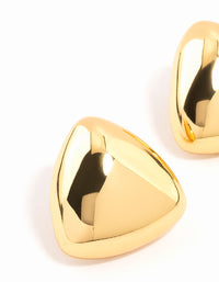 Gold Plated Stainless Steel Puff Triangle Stud Earrings - link has visual effect only