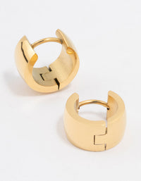 Gold Plated Stainless Steel Huggie Hoop Earrings - link has visual effect only