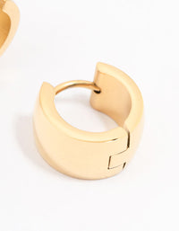 Gold Plated Stainless Steel Huggie Hoop Earrings - link has visual effect only