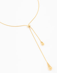 Gold Plated Surgical Steel Pull Through Lariat Necklace - link has visual effect only