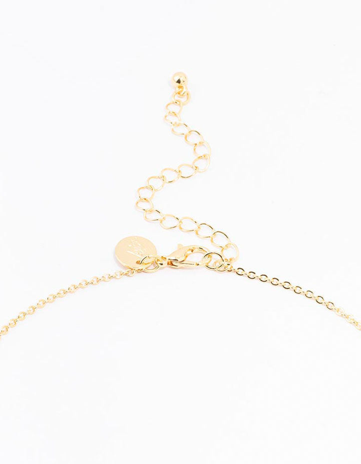 Gold Plated Pave Letter K Necklace