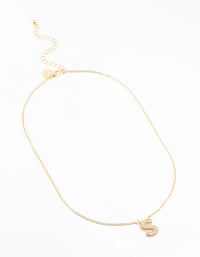 Gold Plated Pave Letter S Necklace - link has visual effect only