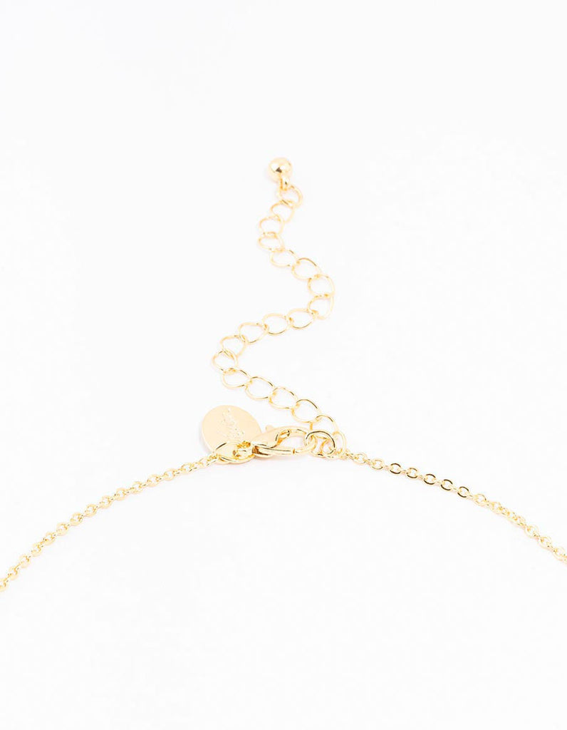 Gold Plated Pave Letter A Necklace