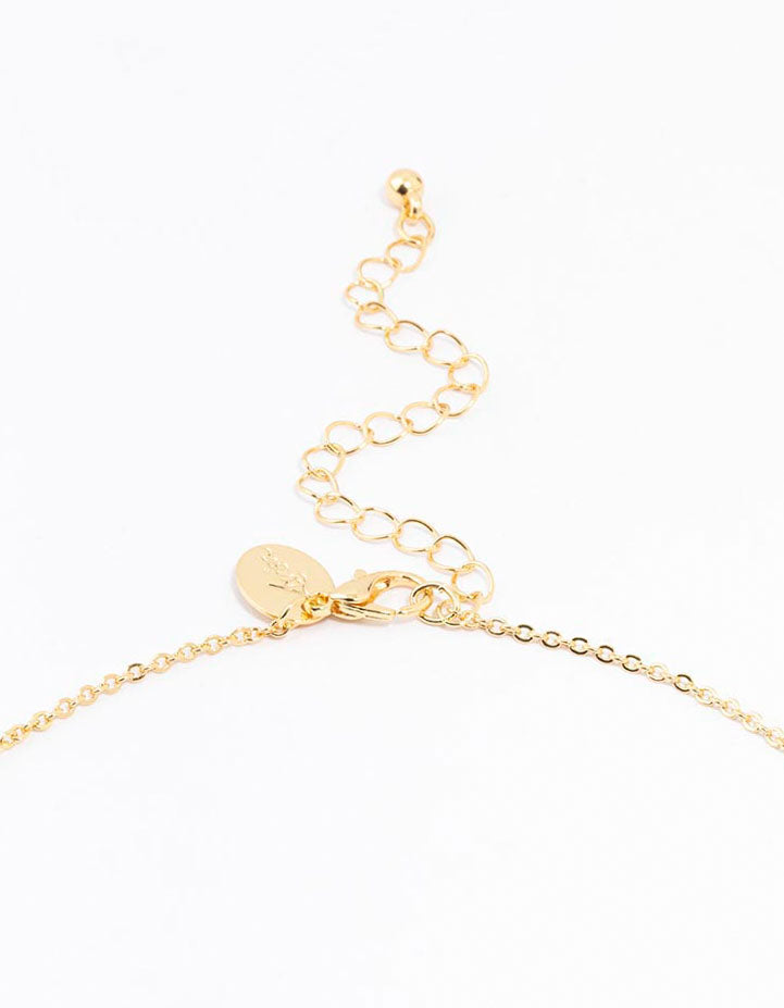 Gold Plated Pave Letter C Necklace