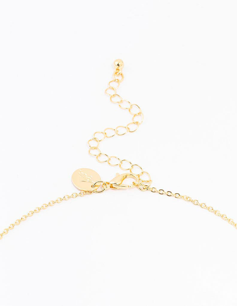 Gold Plated Pave Letter J Necklace