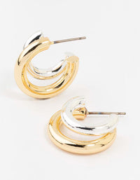 Gold & Silver Plated Illusion Hoop Earrings - link has visual effect only