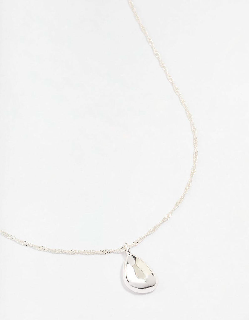 Silver Plated Dainty Drop Twist Necklace