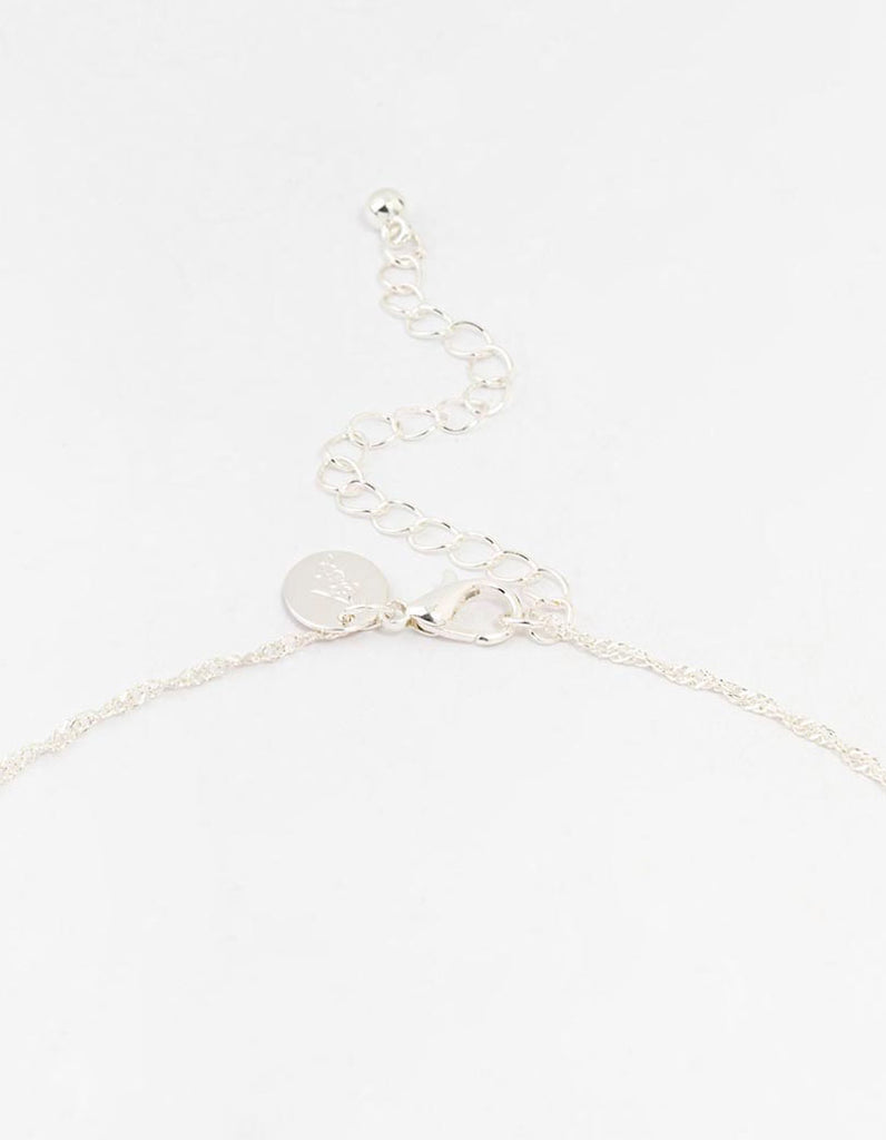 Silver Plated Dainty Drop Twist Necklace