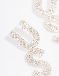 Silver Diamante USA Drop Earrings - link has visual effect only