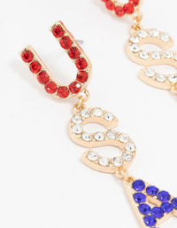 Red, White & Blue USA Drop Earrings - link has visual effect only