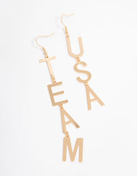 Gold Team USA Drop Earrings - link has visual effect only