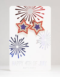 Red, White & Blue Star Stud Earrings - link has visual effect only