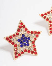 Red, White & Blue Star Stud Earrings - link has visual effect only