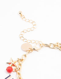 Gold USA Charm Bracelet - link has visual effect only