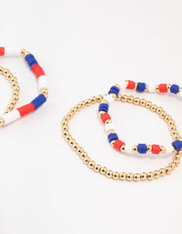 Red, White & Blue Beaded Bracelet Pack - link has visual effect only