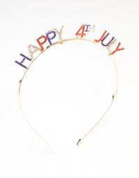 Gold Happy Fourth of July Headband - link has visual effect only