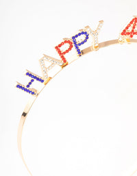 Gold Happy Fourth of July Headband - link has visual effect only