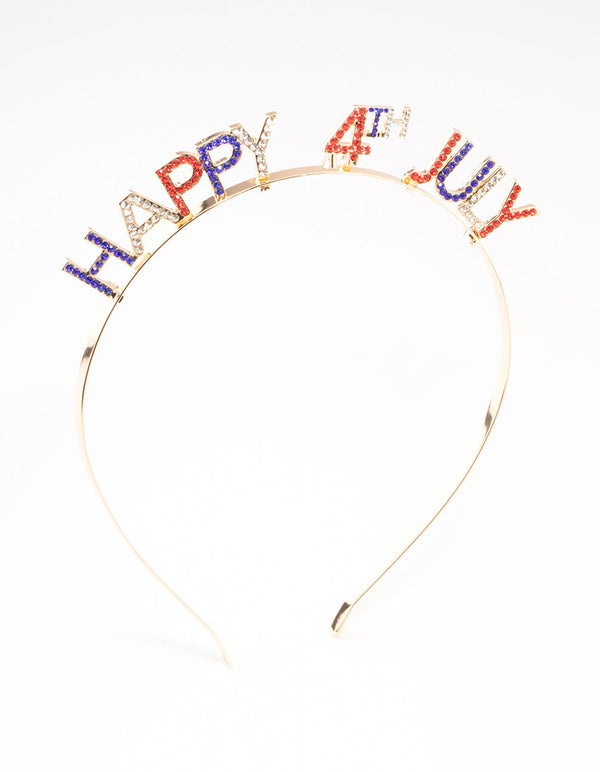 Gold Happy Fourth of July Headband