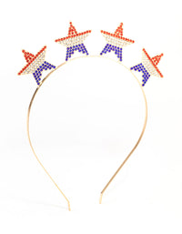 Red, White & Blue Star Headband - link has visual effect only