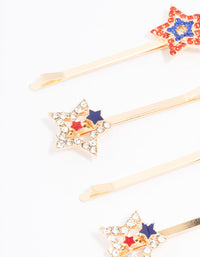 Gold Diamante Star Hair Clip 4-Pack - link has visual effect only