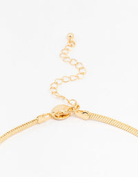 Gold Plated Round Hoop Earring & Herringbone Necklace Set - link has visual effect only