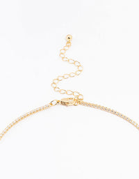 Gold Plated Cubic Zirconia Tennis Bracelet & Necklace Set - link has visual effect only