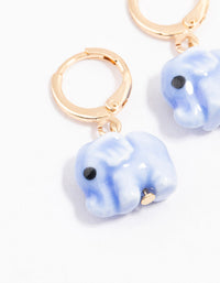 Gold Acrylic Elephant Drop Earrings - link has visual effect only