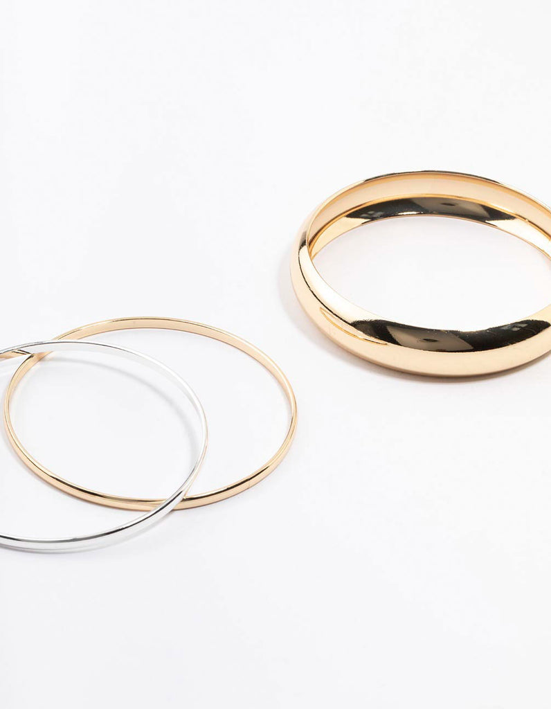 Mixed Metal Basic Bangle 4-Pack