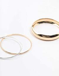 Mixed Metal Basic Bangle 4-Pack - link has visual effect only