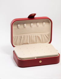 Red Faux Leather  Rectangular Jewellery Case - link has visual effect only