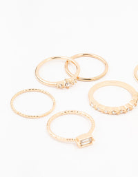 Gold Fine Diamante Ring Pack 8 x 3 - link has visual effect only