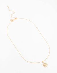 Gold Diamante Sun Necklace - link has visual effect only