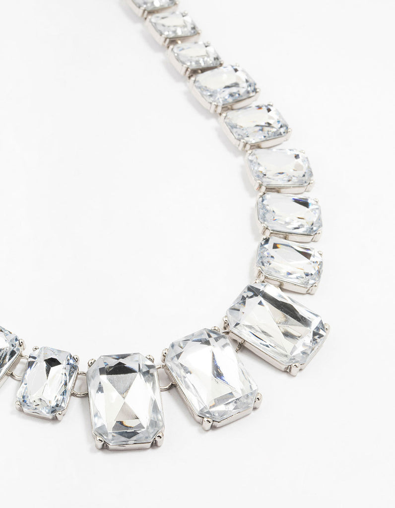 Diamante Rhodium Short Necklace