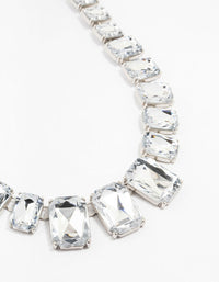 Diamante Rhodium Short Necklace - link has visual effect only